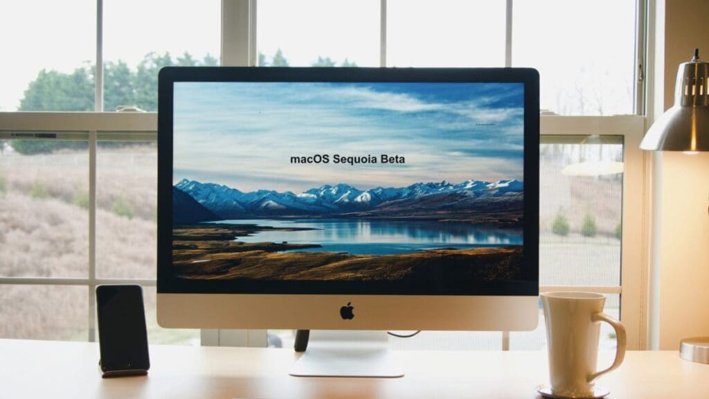 macOS Sequoia Beta on screen